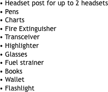 • Headset post for up to